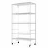 5-Tier Storage Shelves with Wheels, Metal Garage Shelving,  Adjustable Pantry Shelf, Commercial Shelving - 4 of 4