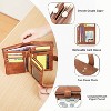 BEAFUP Small Wallets for Women,Leather RFID Blocking Bifold Double Zipper Pockets Wallet Card Case Purse with 2 ID Windows - 4 of 4