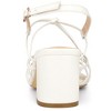 Allegra K Women's Square Toe Knots Strappy Ankle Strap Chunky Heels Sandals - 3 of 4