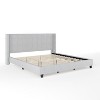 Martha Stewart Kay Upholstered Platform Bed w/ Channel Stitched Wingback Headboard and Cushioned Siderails, Wood Slat Foundation, No Box Spring Needed - 2 of 4