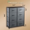 Aoibox Tall 8 Drawer Fabric Dresser with Storage Tower for Bedroom Closet Living Room Hallway Dark Gray Sturdy Chest - 3 of 4