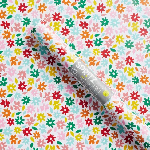 Colorful Flowers Gift Wrapping Paper - Spritz™ : Target