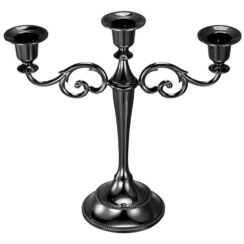 Unique Bargains Home Decor Wedding Birthday Party Dinning Table Candelabra Candle Holders 3 Arm Metal Candlestick 1 Pc, 1 of 7