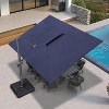 PURPLE LEAF Patio Umbrella with Base Outdoor Rectangle Large Cantilever Umbrella Heavy Duty Outdoor Market Umbrella for Garden Deck Backyard Pool - 4 of 4