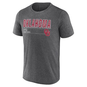 NCAA Oklahoma Sooners Men's Charcoal Heather Poly T-Shirt - 1 of 3