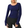 Workout Crop Tops for Women Slim-Fit Athletic Long Sleeve/Short Sleeve Tee Gym Running Yoga Casual Tight Shirts XS-XL - 3 of 4
