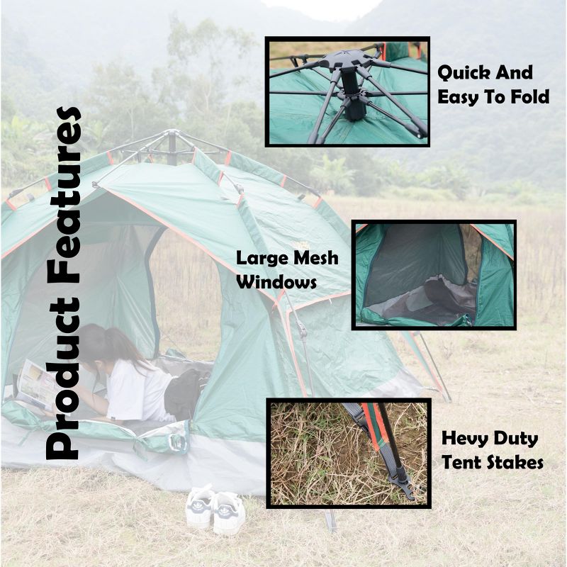 PLAYBERG Portable Travel Toilet with Pop Up Tent Sun Shelter for Camping and Hiking, 5 of 7