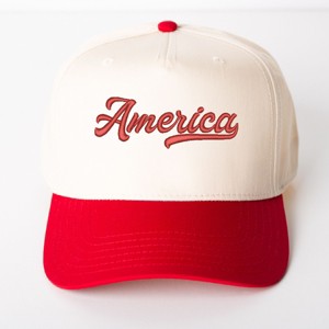 3D Puff Embroidered Retro America - Women's Canvas Trucker Hat - 1 of 3