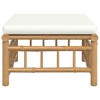 vidaXL Patio Footstool with Cream White Cushion Bamboo - 3 of 4