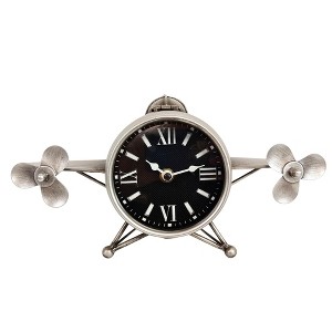 VIP Metal 14.17 in. Multicolor Airplane Table Clock - 1 of 1
