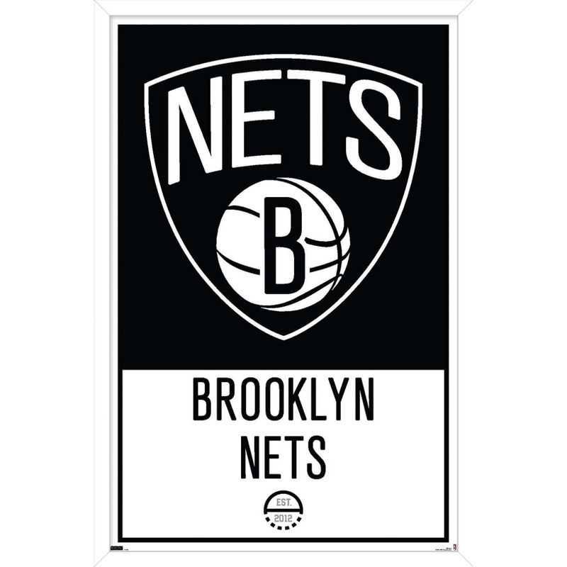 Trends International NBA Brooklyn Nets - Logo 21 Framed Wall Poster Prints, 1 of 7