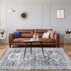 Washable Vintage Oriental Rug Non Slip Low Pile Rug Soft Throw Floor Cover Retro Medallion Foldable Indoor Carpet for Living Room Bedroom Playroom - 3 of 4