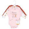 Hudson Baby Infant Girl Cotton Long-Sleeve Bodysuits, Pumpkin Spice Date 3-Pack - 2 of 4