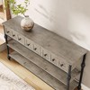 Homhougo 52 Inch Entryway Table, Narrow Long Console Table with Storage, 3 Tier Wood Sofa Table,Hallway Table for Entry Gray - 4 of 4