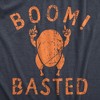 Mens Boom Basted T Shirt Funny Thanksgiving Roasted Turkey Dinner Tee For Guys - Crazy Dog Men's T Shirt - 2 of 4