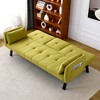 TUYOHW 70'' Foldable Sofa Bed with Cup Holder & Side Storage,Cotton Linen Sofa Bed for Small Spaces - 4 of 4