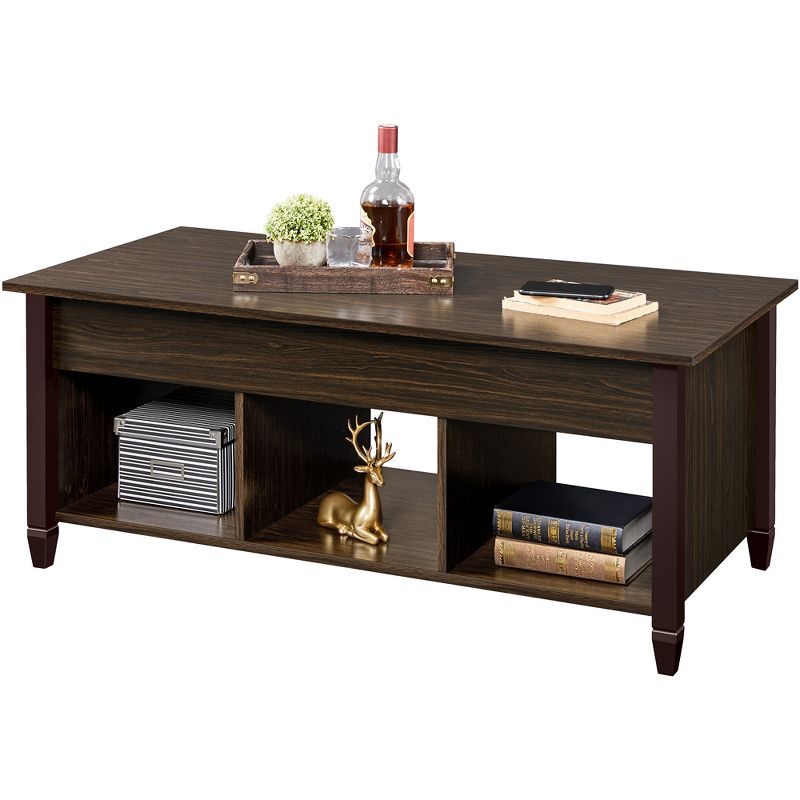 Yaheetech Lift Top Coffee Table With Hidden Compartment & 3 Cube Open Shelves For Living Room, 3 of 12