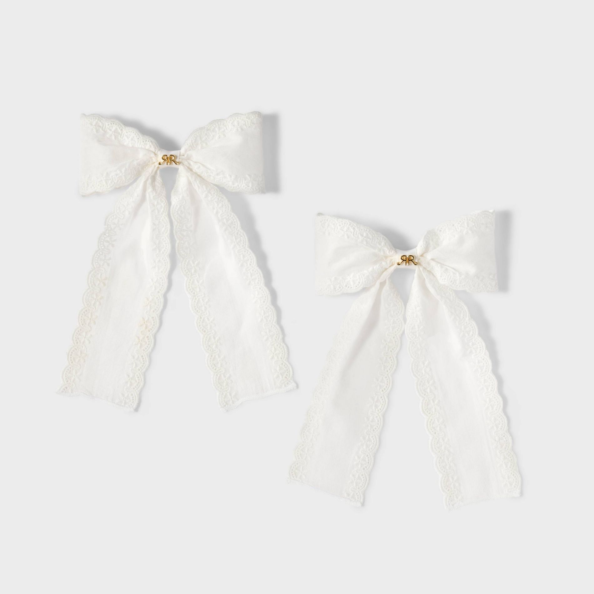 Eyelet Hair Bows 2pk White - Roller Rabbit x Target