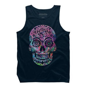 Men's Design By Humans Halloween Sugar Skull By honeytree Tank Top - 1 of 3