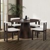 Akoasm Modern Upholstered Wooden Dining Boucle Chairs With Open Back - 3 of 4