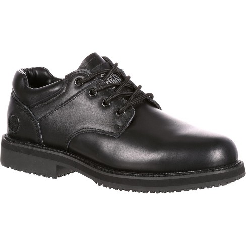 Black 12 Men's Slip-Resistant Oxford Work Shoes