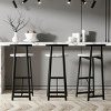 Set of 3 27''H Barstools, Round Wooden Bar Stools with Footrest, Counter Height Kitchen Chairs for Island, Dining Area, or Breakfast Bar-Maison Boucle - 2 of 4