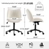 YOUNIKE Swivel Office Chair Modern Adjustable Desk Executive Task Chair Leather Rolling Side Vanity Chair 24.41"Wx25.2"Dx(29.92-33.07)"H - 2 of 4