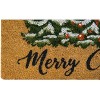 Kate Aurora Merry Christmas Trees Evergreen Bristled Coir Outdoor Welcome Mat - 18"x30" - 3 of 3