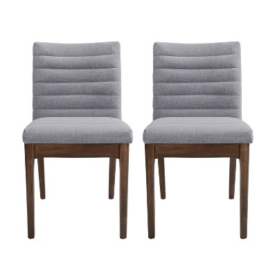 GDFStudio Elisson Mid Century Modern Channel Stitch Dining Chairs (Set of 2)