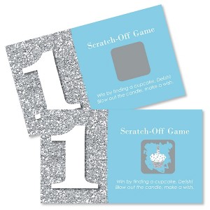 Big Dot of Happiness 1st Birthday Boy - Fun to be One - First Birthday Party Game Scratch Off Cards - 22 Count - 1 of 4