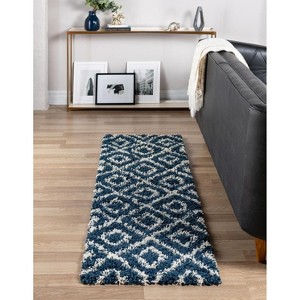 Unique Loom Trellis Shag Ruth Trellis Indoor Woven Area Rug - 1 of 4