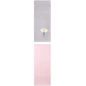 REGALWOVEN Embroidered Cotton Bathroom Decorative Hand Towels 14" x 30"/13" x 30" 2 Pcs - 1 of 4