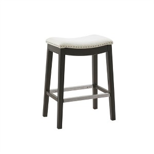 OUTSUPPLY Contemporary Saddle Counter Stool, Backless Design Stool for Kitchen Islands & Bars, Easy Assembly - 1 of 4