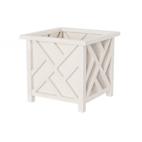 White Botanical 8x8 Lidded Decorative Wood Storage Box - Foreside Home &  Garden : Target