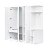 TIRAMISUBEST 4-Door Wardrobe with Storage Shelves, 1 Hidden Drawer, and Full-Length Mirror, Bedroom Armoire Closet with Hanging Rod - 4 of 4