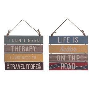 Transpac MDF Travel Hanging Wall Decor Set of 2 Spring Home Decorations - 1 of 1