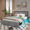 Tangkula Queen Size Bed Frame w/ 2 Storage Drawers LED Lights Slats Support Modern - 2 of 4