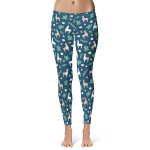 Womens Space Alien Leggings Cute Funny UFO Galactic Ladies Yoga Pants - Crazy Dog  For Astronauts - 1 of 4