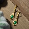 Ross-Simons Opal and 3.00 ct. t.w. Emerald Drop Earrings in 18kt Gold Over Sterling - 3 of 4