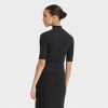 Women's Elbow Sleeve Mock Turtleneck Ribbed T-Shirt - A New Day™ - 2 of 4