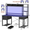Aheaplus 47-55 inch Computer Desk with with 3 Drawers and Storage Shelves - 4 of 4