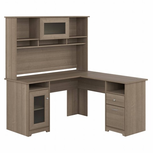 Bush Furniture Cabot L Shaped Computer Desk 60W Ash Gray