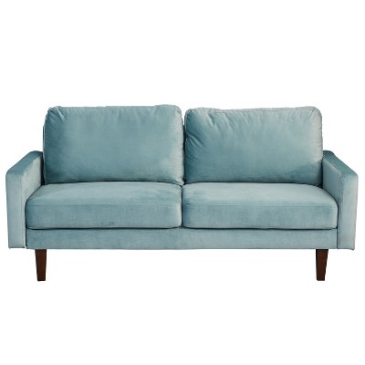 Velvet Loveseat Mid-Century Modern Sofa Tufted Couch with Wooden Legs for Living Room