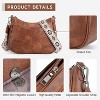 Attop Brown Trendy Leather Crossbody Purse with Adjustable Strap, Women's Shoulder Handbag - 4 of 4