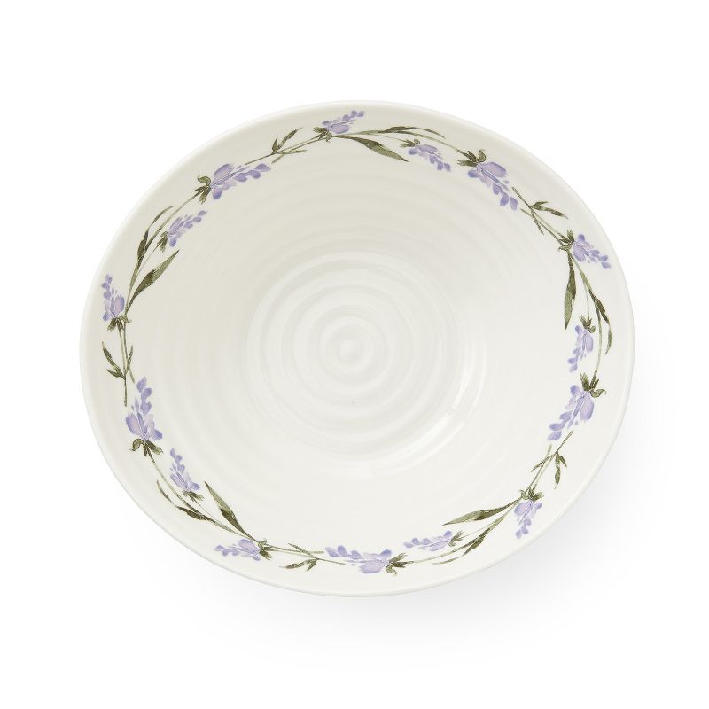 Portmeirion Sophie Conran Lavandula 7.5-inch Porcelain Cereal Bowls, Set Of 4, Lavender Sprig Border Design, Microwave And Dishwasher Safe, 2 of 8