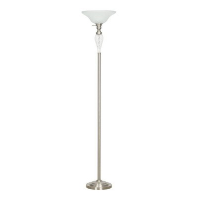 72" Torchiere Floor Lamp with Glass Accent Nickel - Cresswell Lighting