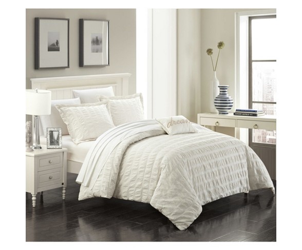 Queen 4pc Tornio Duvet Cover Set Beige - Chic Home