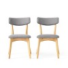 Set of 2 Mid-Century Dining Chairs, Wooden Upholstered Accent Chair -ModernLuxe - 2 of 4