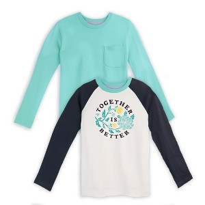 Mightly Toddler 2pk Fair Trade Organic Cotton Long Sleeve T-Shirts (Together is Better, Navy - 4T) - 1 of 4