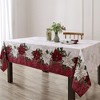 Elrene Clarette Poinsettia Holiday Fabric Tablecloth - Elrene Home Fashions - 2 of 3
